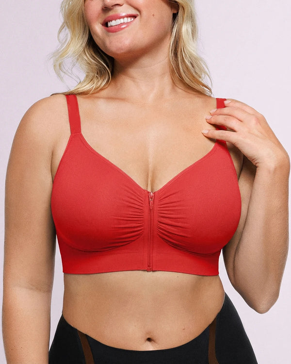 Bare Essentials Skin Flow Front-Zipper Wireless Bra