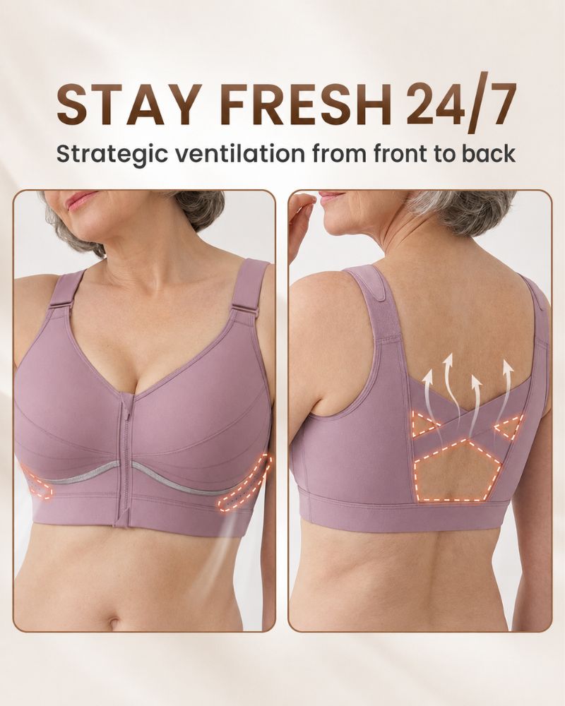 Custom-Lift Posture Support Front-Zip Bra