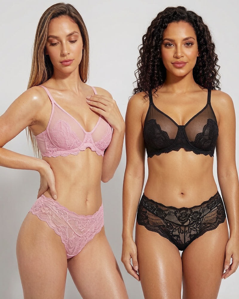 2-Pack Full Coverage Lace Minimizer Bras