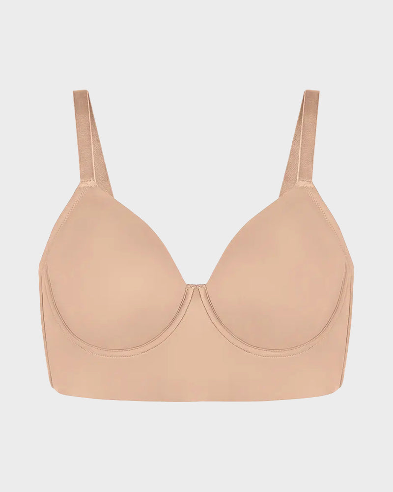 Delia Plus Size Smooth Full-Coverage Longline Support Bra.