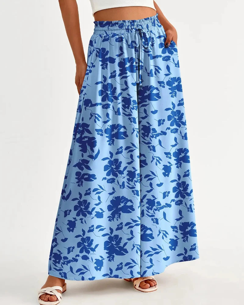 Women High Waist Wide Leg Palazzo Pants with Pockets
