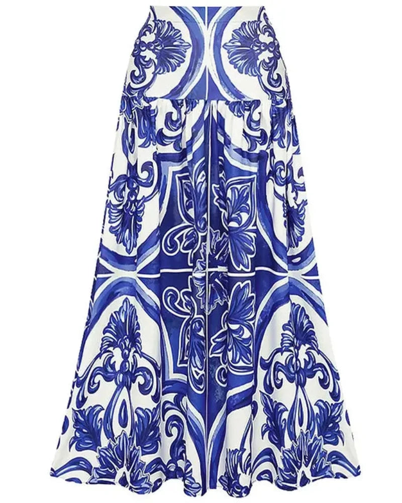 Women’s Print Swimsuit & Skirt Set