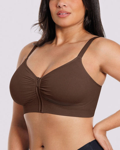 Bare Essentials Skin Flow Front-Zipper Wireless Bra
