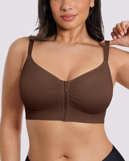 Bare Essentials Skin Flow Front-Zipper Wireless Bra