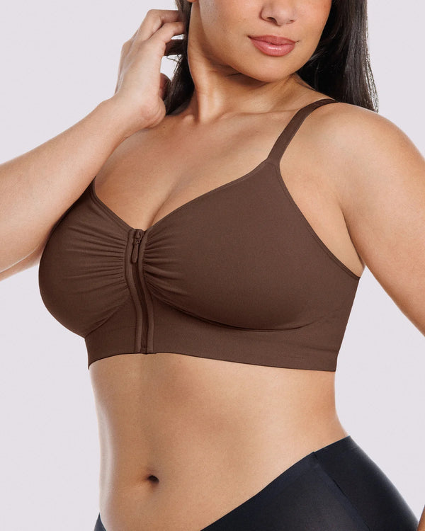 Bare Essentials Skin Flow Front-Zipper Wireless Bra
