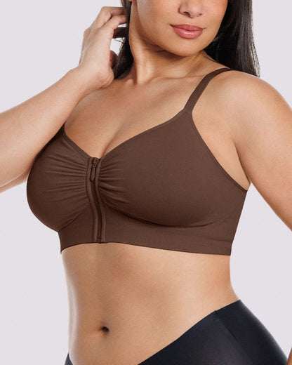 Bare Essentials Skin Flow Front-Zipper Wireless Bra