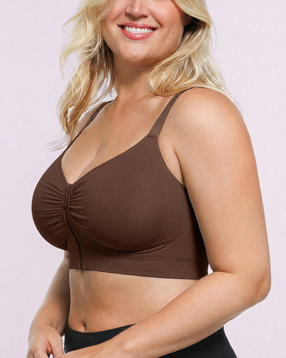 Bare Essentials Skin Flow Front-Zipper Wireless Bra
