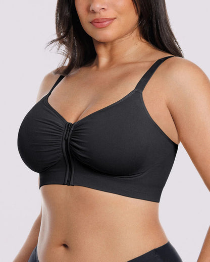 Bare Essentials Skin Flow Front-Zipper Wireless Bra