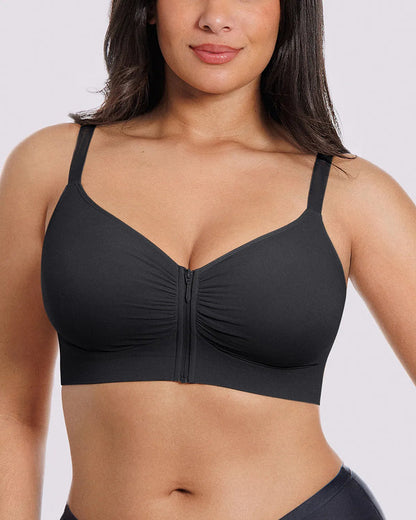 Bare Essentials Skin Flow Front-Zipper Wireless Bra