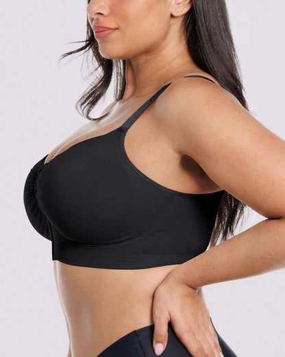 Bare Essentials Skin Flow Front-Zipper Wireless Bra