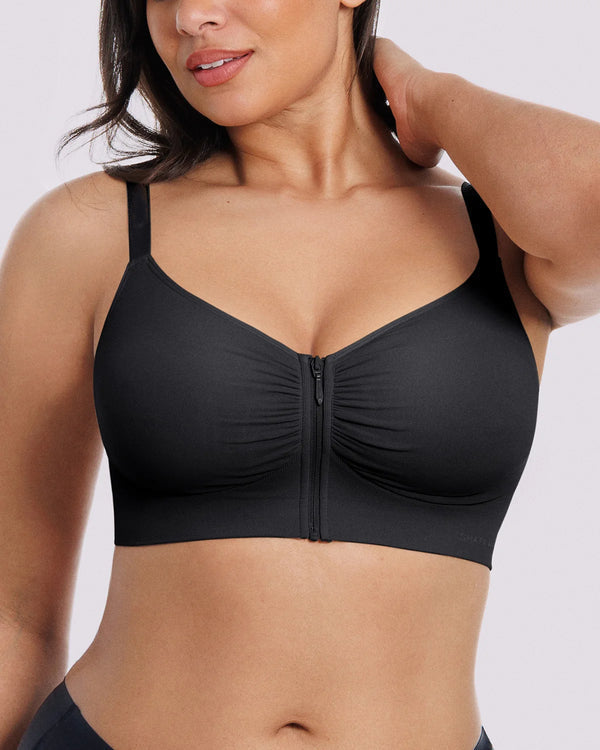 Bare Essentials Skin Flow Front-Zipper Wireless Bra