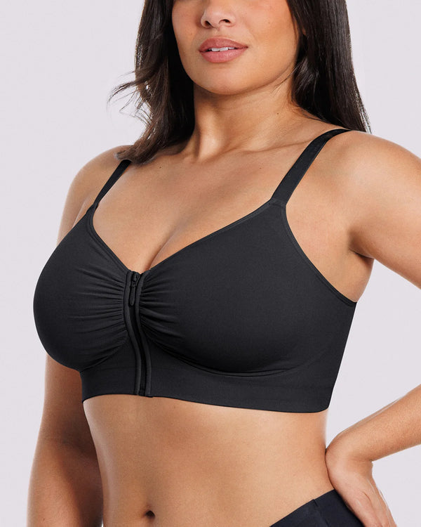 Bare Essentials Skin Flow Front-Zipper Wireless Bra