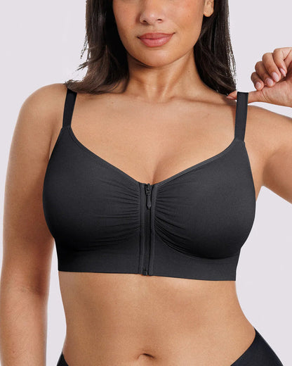 Bare Essentials Skin Flow Front-Zipper Wireless Bra