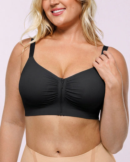 Bare Essentials Skin Flow Front-Zipper Wireless Bra