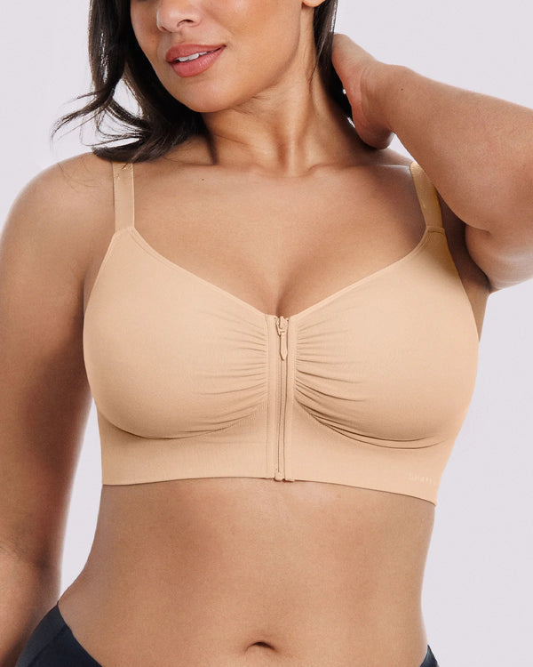 Bare Essentials Skin Flow Front-Zipper Wireless Bra