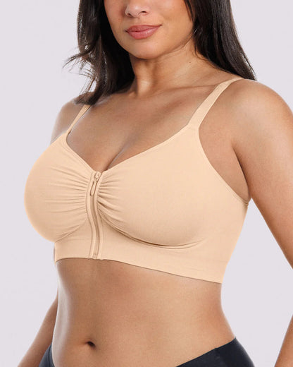 Bare Essentials Skin Flow Front-Zipper Wireless Bra