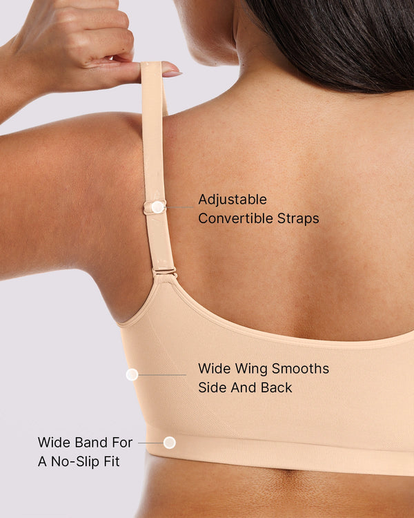 Bare Essentials Skin Flow Front-Zipper Wireless Bra