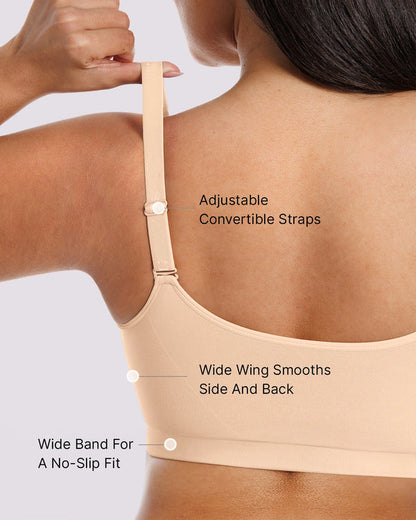 Bare Essentials Skin Flow Front-Zipper Wireless Bra