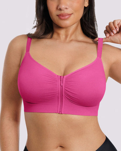 Bare Essentials Skin Flow Front-Zipper Wireless Bra