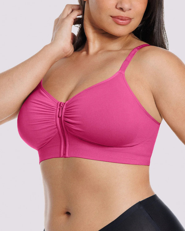 Bare Essentials Skin Flow Front-Zipper Wireless Bra