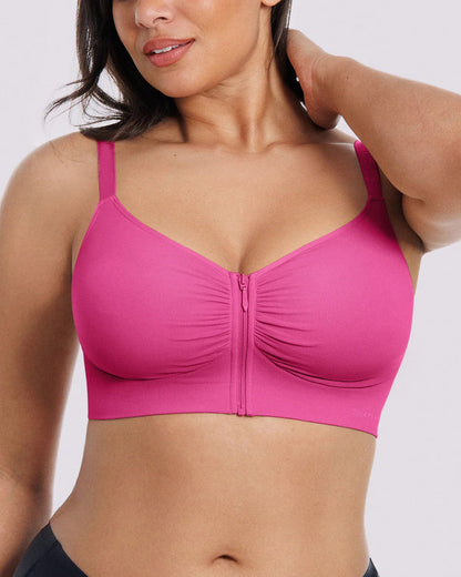 Bare Essentials Skin Flow Front-Zipper Wireless Bra