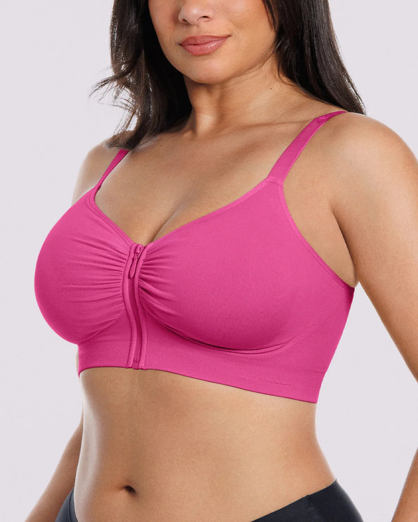 Bare Essentials Skin Flow Front-Zipper Wireless Bra