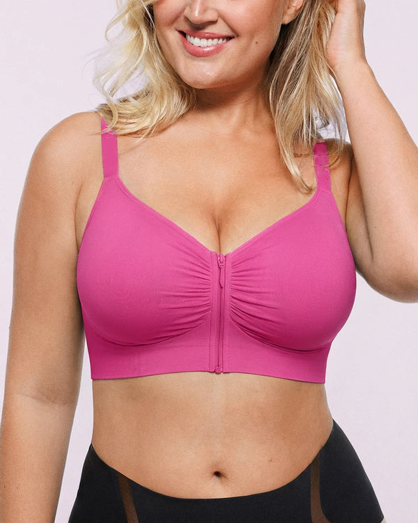 Bare Essentials Skin Flow Front-Zipper Wireless Bra