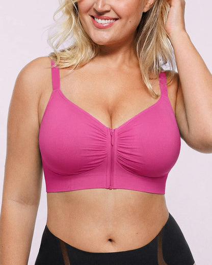 Bare Essentials Skin Flow Front-Zipper Wireless Bra