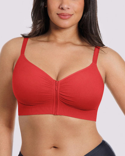 Bare Essentials Skin Flow Front-Zipper Wireless Bra