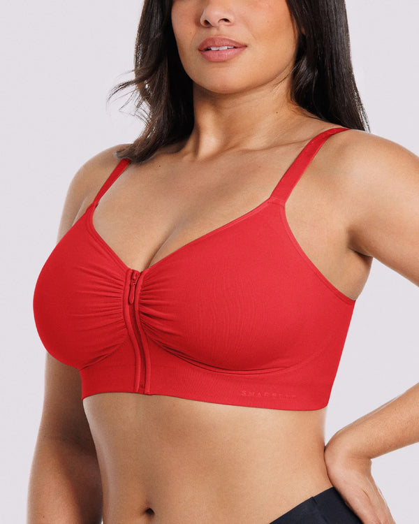 Bare Essentials Skin Flow Front-Zipper Wireless Bra
