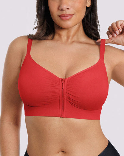 Bare Essentials Skin Flow Front-Zipper Wireless Bra