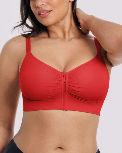 Bare Essentials Skin Flow Front-Zipper Wireless Bra