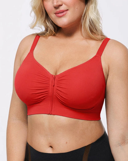 Bare Essentials Skin Flow Front-Zipper Wireless Bra