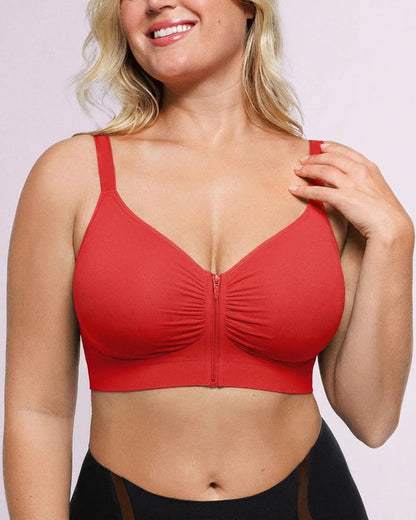 Bare Essentials Skin Flow Front-Zipper Wireless Bra