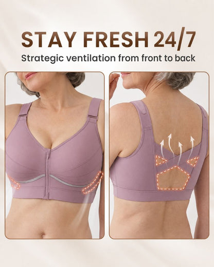 Custom-Lift Posture Support Front-Zip Bra