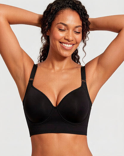 Push-Up Back Smoothing Bra-Brown