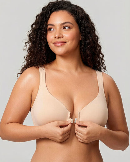 Women’s Front Closure Bra Full Coverage Posture Support Underwire Bra