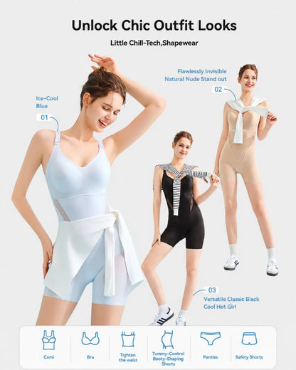Cooling Tummy Control Butt-Lift Shapewear Bodysuit