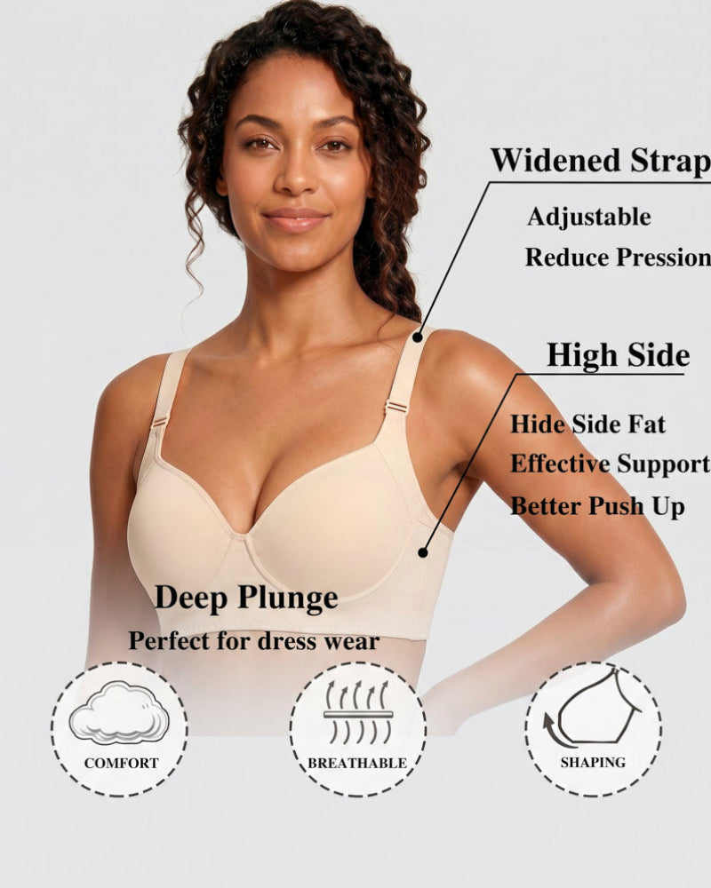 Push-Up Back Smoothing Bra-Brown