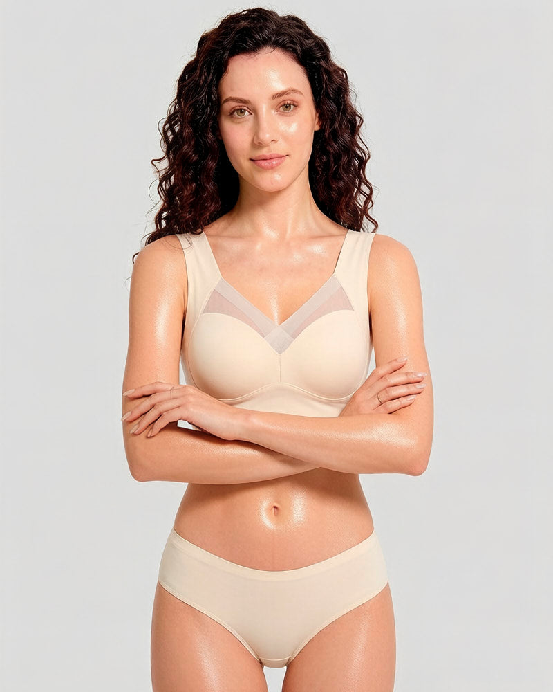Comfortable Smoothing Mesh Bra