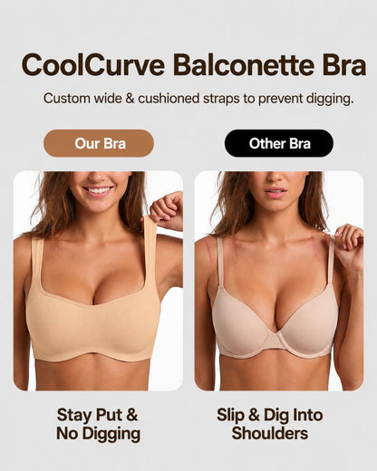 Cooling Plus Size Balconette Underwire Bra