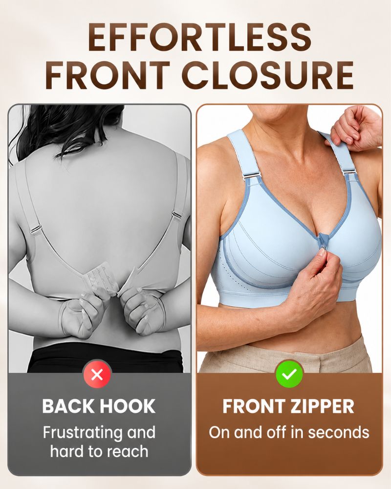 Custom-Lift Posture Support Front-Zip Bra