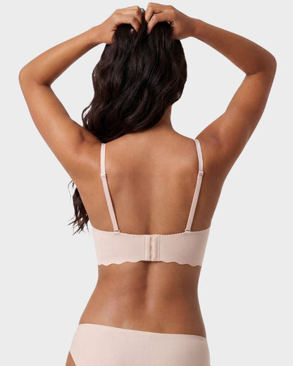 Lace-Up Padded Wireless Push-Up Bra