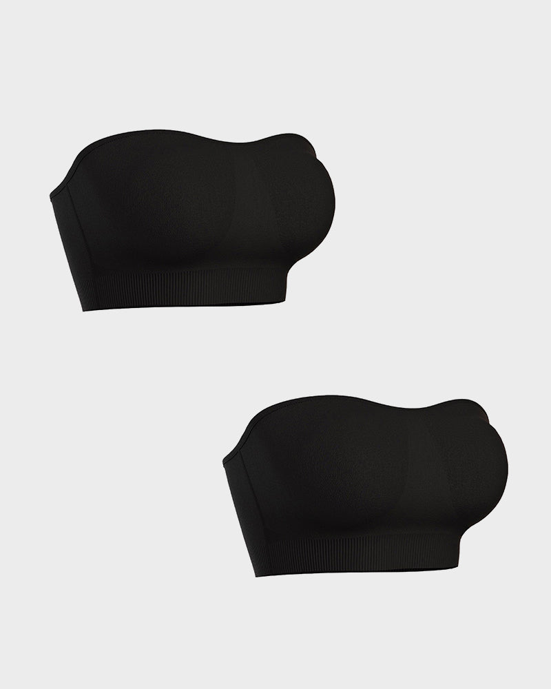 Wireless Strapless Bandeau Bra with Anti‑Slip Silicone Support