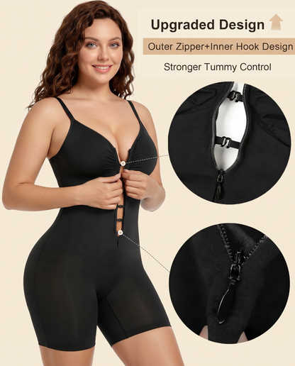 Women's Tummy Control Zip Front Bodysuit