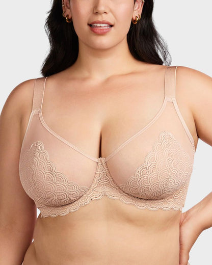 Plus Size Mermaid Lace Minimizer Underwire Bra