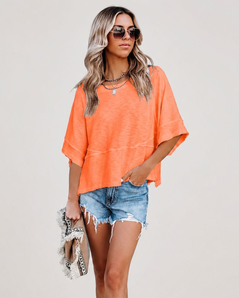 Relaxed Flared Sleeve T-Shirt