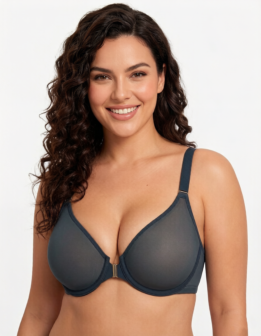All-Day Comfort Front Closure Mesh Bra