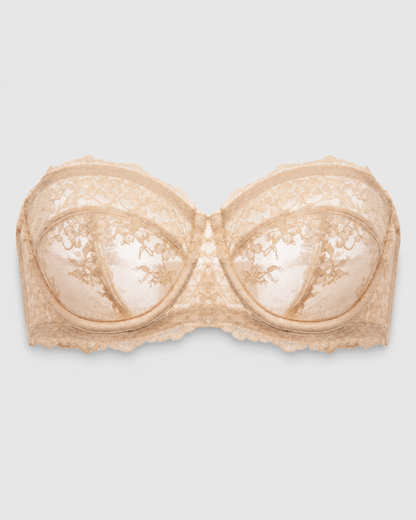 Lace Strapless See-Through Plus Size Convertible Underwire Bra