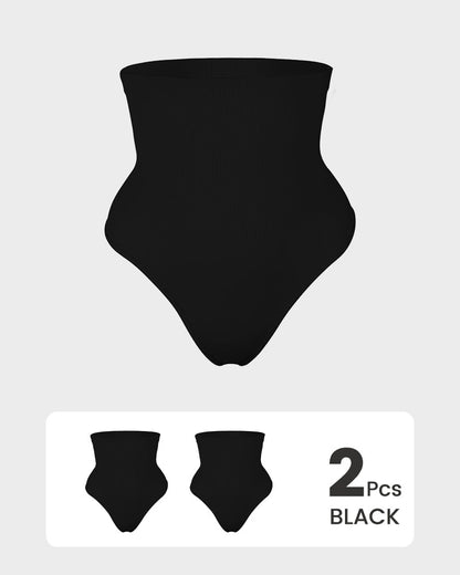 2-Pack High-Waist Tummy Control Thongs